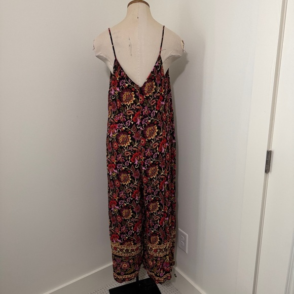 Anthropologie Kachel 12 Floral Jumpsuit ~ Wide Crop Leg Boho Festival Y2K - Picture 4 of 10